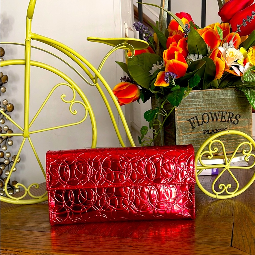 NWB Mac metallic red cosmetic bag